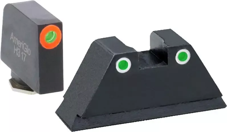 Ameriglo Green Tritium Round Outline Orange .315/White .392 for Glock Tall Suppressor - Get Guns N Ammo