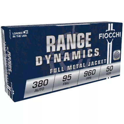 Fiocchi Pistol Shooting Dynamics Handgun Ammunition .380 ACP 95 gr. FMJ 960 fps 50/ct - Get Guns N Ammo